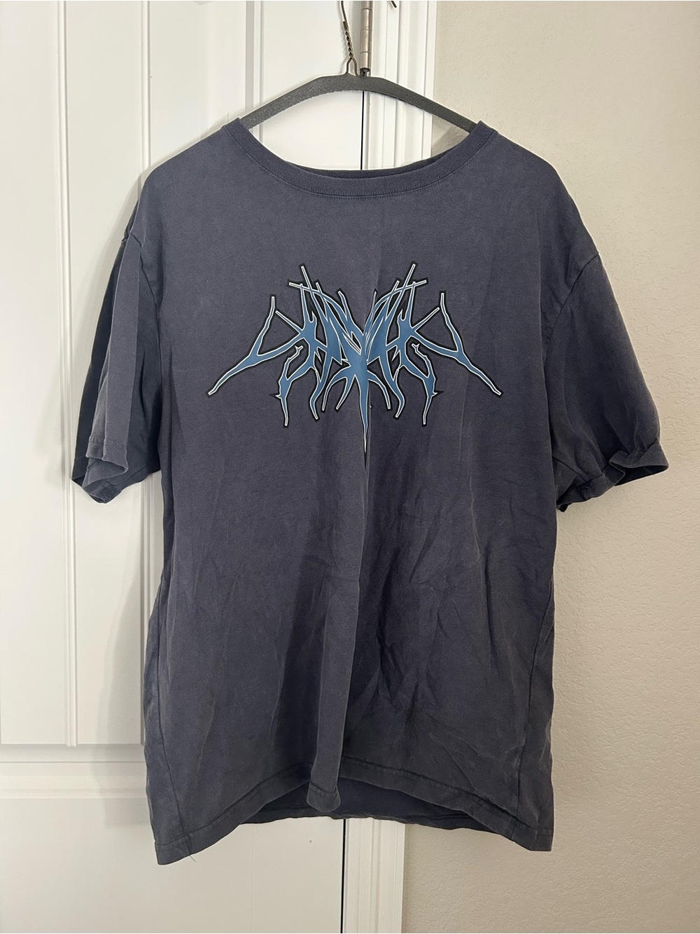 Men's Short Sleeve Graphic T-Shirt with Blue Logo